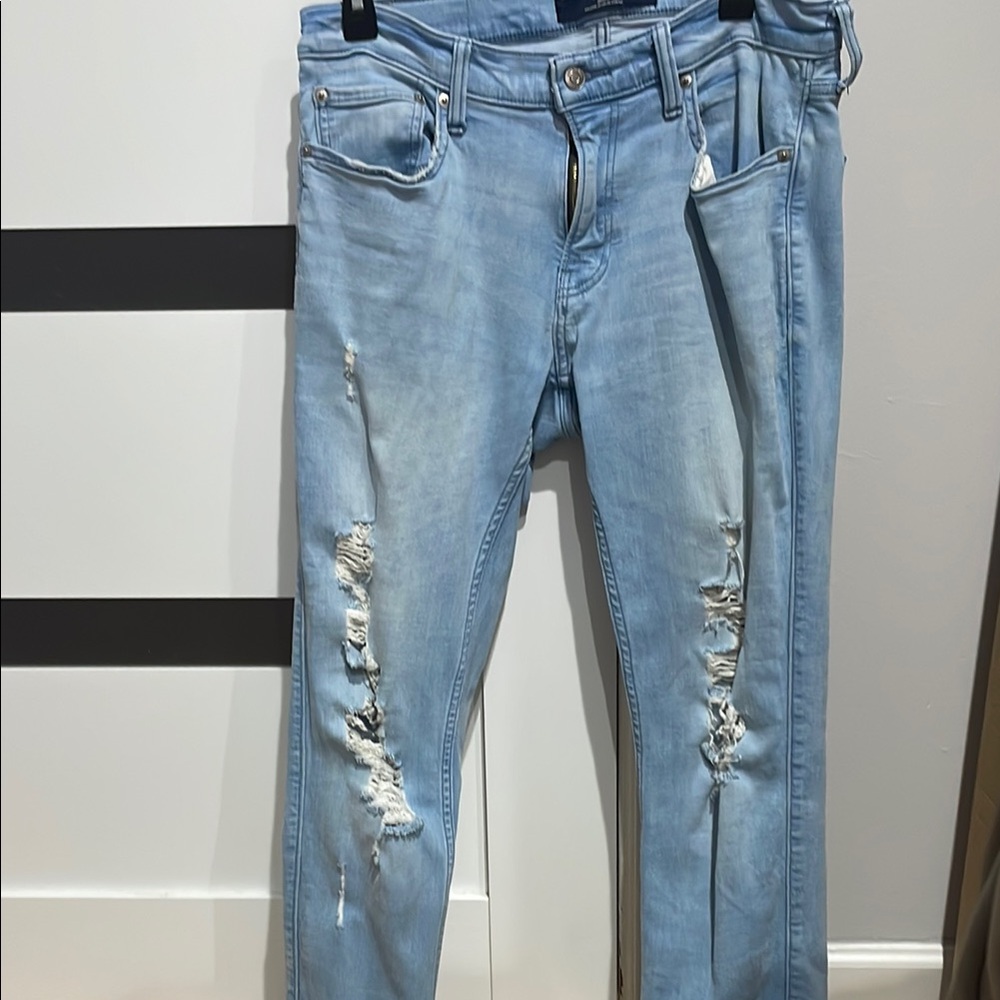 Light Blue Distressed Men’s Jeans